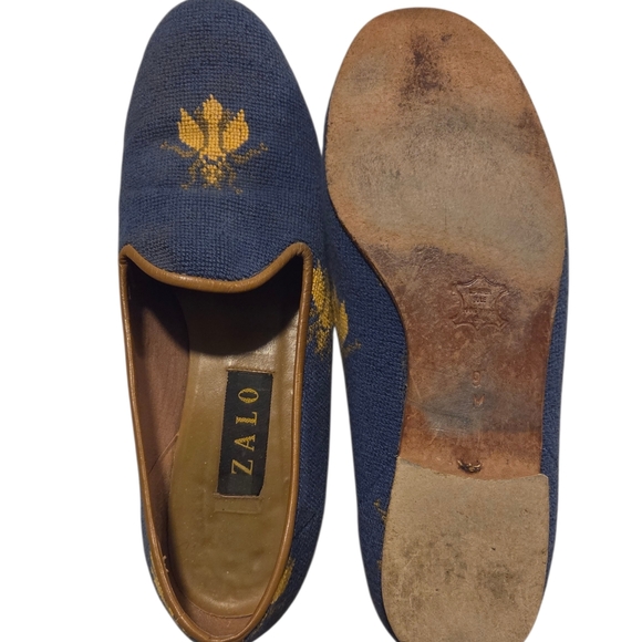 Zalo Vintage Needlepoint Tapestry Embroidered Slip On Loafer Mules Flats Size 9 - Picture 6 of 8